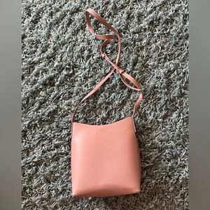Samara Blush Leather Bucket Bag